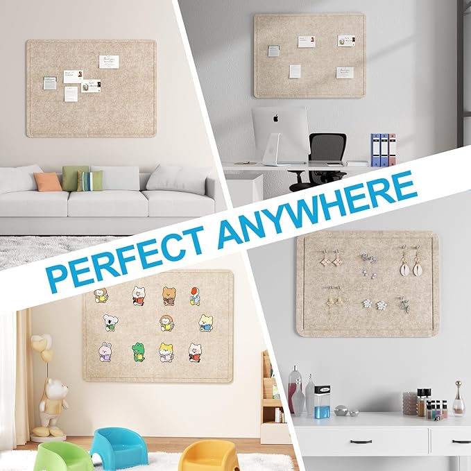 Large Felt Bulletin Board for Wall, 72"x48" Frameless Picture Board, Soft Felt Cork Board for Office, Home Planning & Office Wall Decor, Easy Install Pin Board