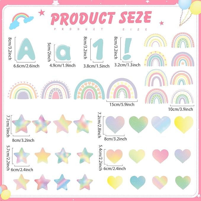 Kosiz Pastel Bulletin Board Decoration Set 118 ft Scalloped Bulletin Board Borders Classroom Poster Border Trim with 257 Pcs Letter Number Symbol Cutout for School Decor