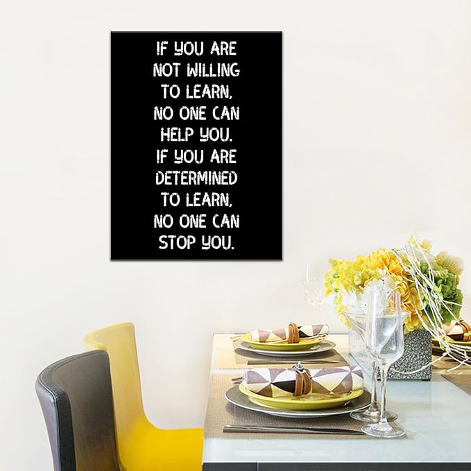 Motivational Learn Poster Print on Canvas Wall Decor for Living Room Inspirational Wall Art Print for Bedroom or Home Framed Positive Wall Art for Office Artwork Decor Ready to Hang [18''Wx24''H]