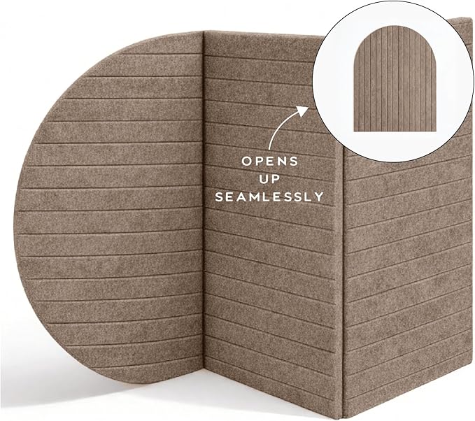 Orelle Fluted Arch Felt Bulletin Board | Foldable Peel and Stick Felt Board for Wall | Aesthetic Arch Pin Boards for Walls, Office, Vision Board, Kids Art Display | 23 x 31”| Mocha