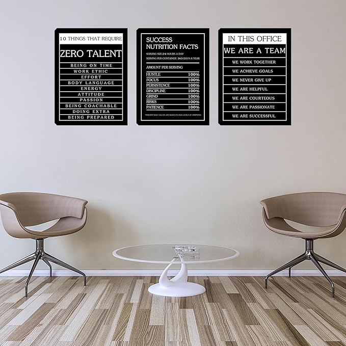Inspirational Motivational Wall Art - Positive Affirmations for Office, Bedroom & Living Room - Framed Artwork (36'Wx16'H)
