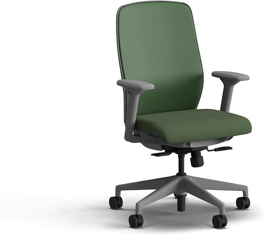 HON Nucleus Task Chair, Spectrum Mesh, Standard Synchro-Tilt Control, Office Chair with Lumbar Support, Height and Width Adjustable Arms, Titanium Frame, Leaf