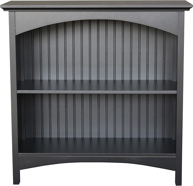 eHemco 2 Tier Bookcase with 2 Arched Supports, 29 Inches, Black