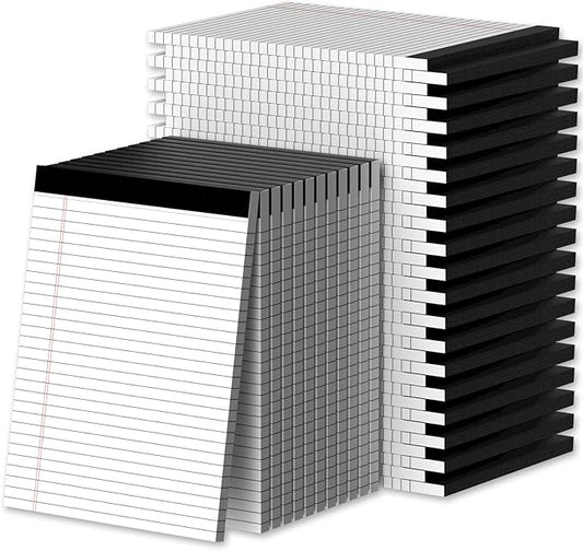 48 Pack Legal Pads Bulk 8.5 x 11 White Note Pads, Wide Ruled Legal Pads, Micro Perforated Notepads 8.5'' x 11'' with Sturdy White Back, 30 Sheet/Notepad, Writing Pad for Work Study Daily Note Taking