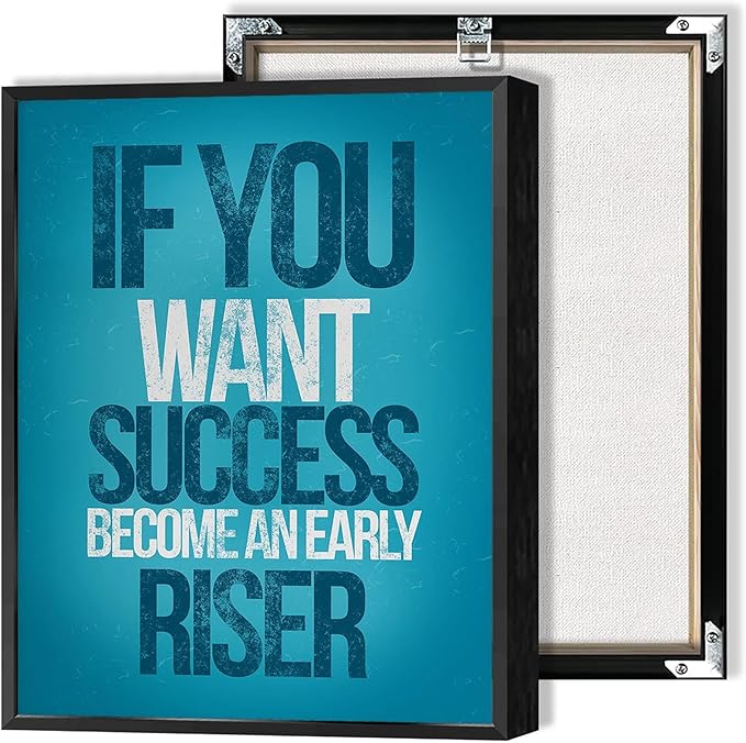 Trendy Motivational Canvas Poster Funky Motivational Quotes Wall Art Work Motivation Hustle Inspiring Sign Prints Painting For Office Living Room Wall Decor 12x16in Framed