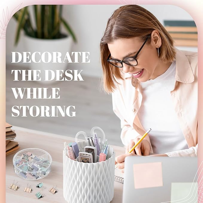 Kosiz 27 Pcs Black and White Desk Accessories Gift for Aesthetic Desk Organizer White Office Supplies Pen Holder Sticky Notes Stapler Binder/paper Clips Scissor Staple for Women(Fashion)
