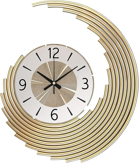 Wall Clock 3D Wall Clocks, Modern Metal Creative Quartz Clock Silent Non Ticking Large Home Decoration Wall Clock,for Home Kitchen Living Room Office Clock (One Color 32X38CM)