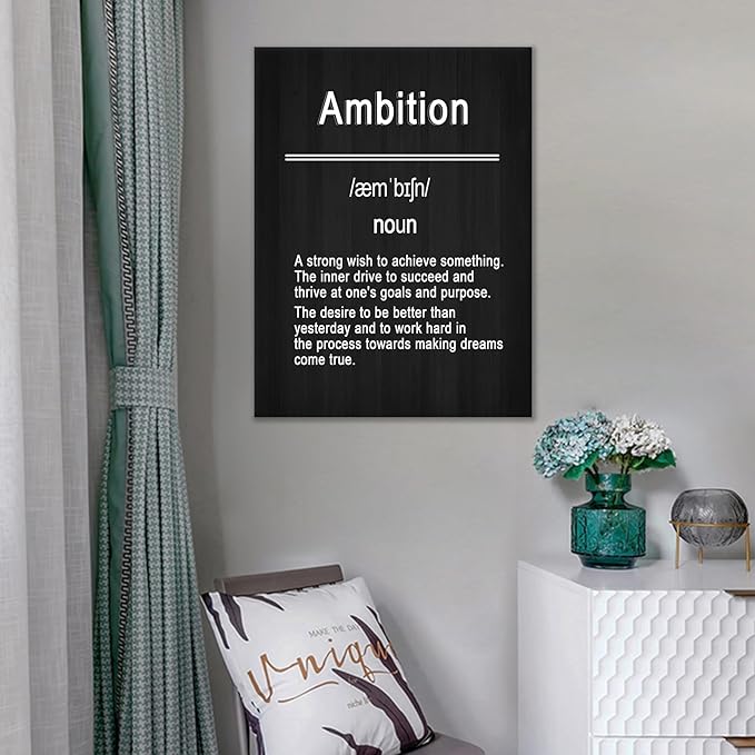 Motivational Canvas Wall Art for Home Inspirational Entrepreneur Quotes Poster Print Artwork Picture Painting Wall Decor for Bedroom Kitchen Office Workplace Stretched and Framed [18''Hx24''W]