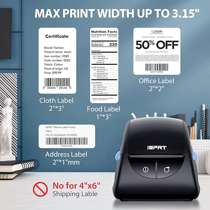 iDPRT Thermal Label Maker - SP310 Label Printer Label Maker SP320E for Barcode, Address, Filling and Storing for Home, Office&Small Business