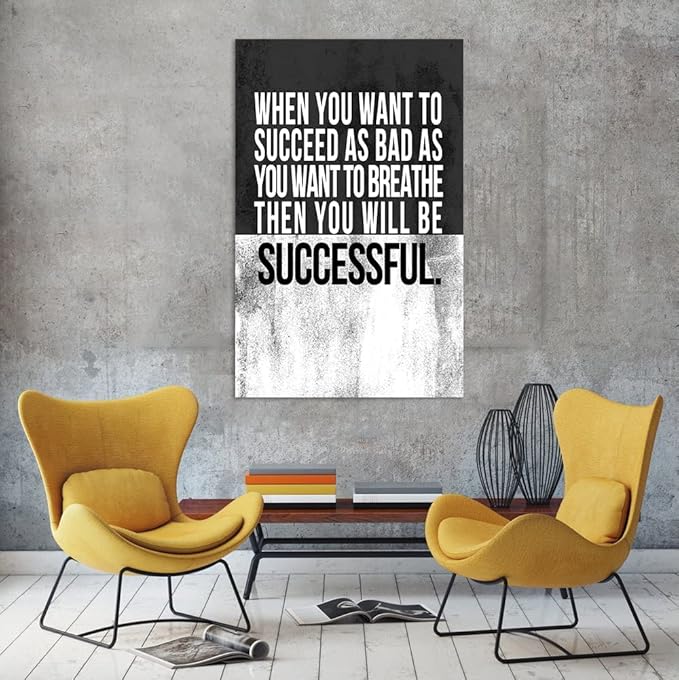 Motivational Canvas Office Wall Art Entrepreneur Quotes Artwork Inspirational Positive Inspiring Art Print HD Print Teamwork Office Wall Decor for Gym Library Framed Ready to Hang-28 Wx44 H