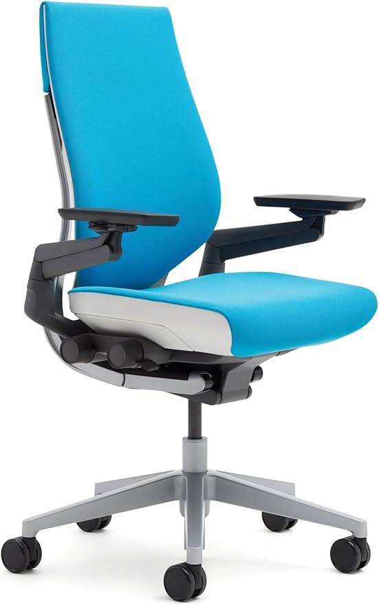 Steelcase Gesture Office Chair - Cogent Connect Concord Upholstered Wrapped Back Black Frame High Seat Black Seat/Back/Arms Hard Floor Caster Wheels