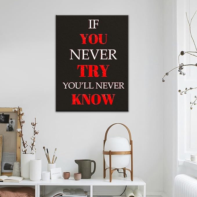 PSYYSP Inspirational Canvas Poster Motivational Wall Art Bedroom Decor Entrepreneur Quote Picture Poster Artwork for Modern Home Bedroom Office Wall Decor Ready to Hang [18''Wx24''H]