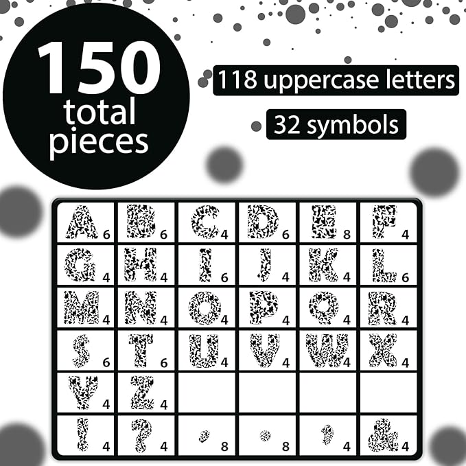 150 PCS Large 7" Font Bulletin Board Letters and Punctuation Set, Composition Classroom Alphabet Cutout for Bulletin Board Display Home School Educational, A Great Helper to Inspire Students' Learning