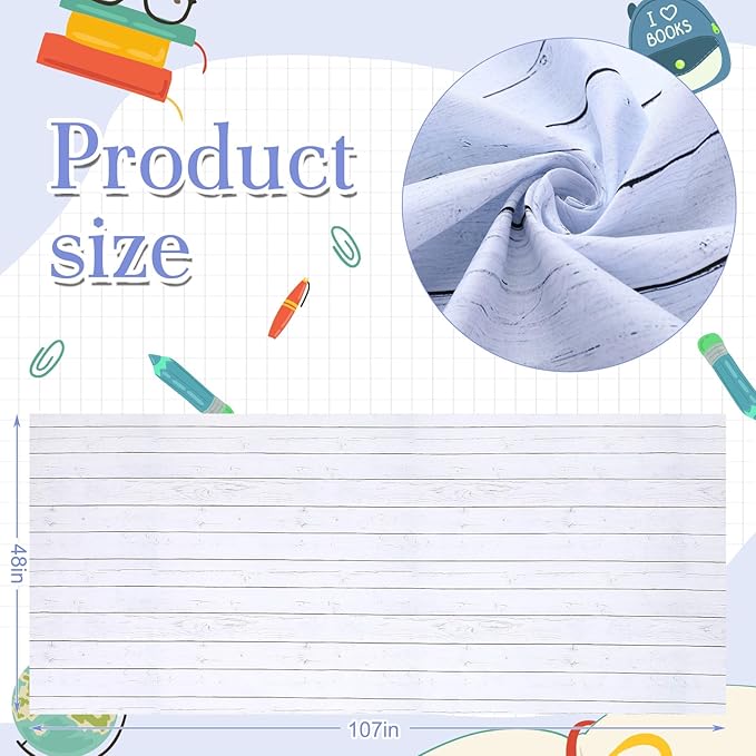 Bulletin Board Paper 48'' x 107'' Class Boards for Classroom Bulletin Boards Everyone is Welcome Classroom Board Decor Pillows Curtains Crafts(White Wood,1 Pc)