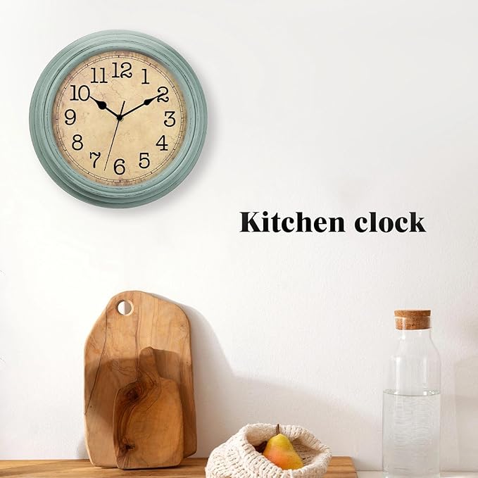 HYLANDA 12 Inch Wall Clock, Silent Non-Ticking Decorative Battery Operated Easy to Read for Kitchen Living Room, Bathroom, Bedroom, Office