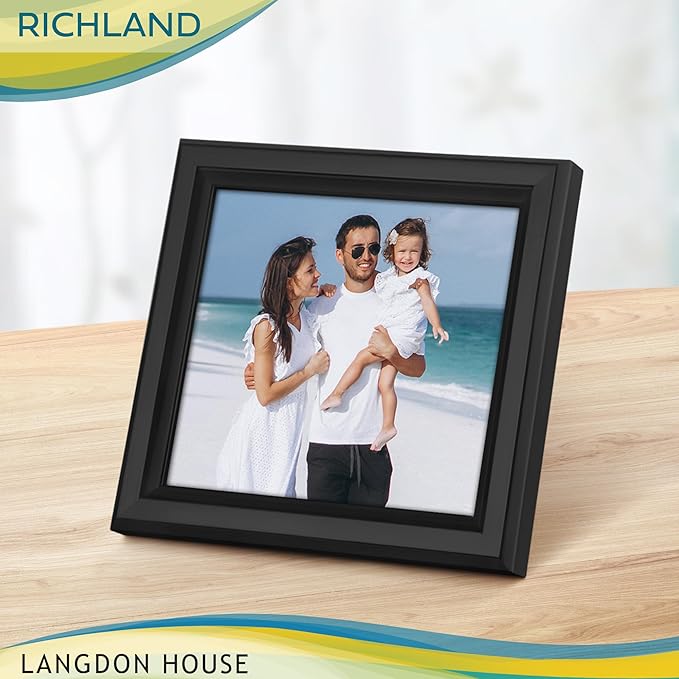 Langdon House - 4x4 Black Picture Frame - Distinguished Edging for Classic Style - Richland Collection
