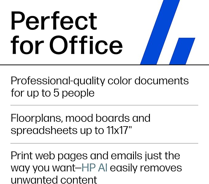 HP OfficeJet Pro 9730e Wide Format Wireless All-in-One Color Inkjet Printer, Print, scan, Copy, ADF, Duplex Printing Best-for-Office, 3 Month Instant Ink Trial Included, AI-Enabled (537P6A)