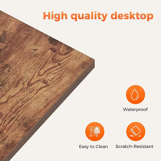 Mericonia 48 inch Rolling Computer Desk with Wheels, Gaming Desk for Small Spaces, Modern Simple Style Table for Home Office, Study Writing Table