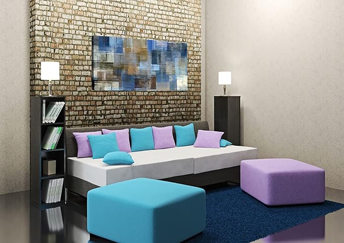 DZL Art A74875 Large Abstract Wall Art Grey and Blue Canvas Prints Painting Framed wall art Canvas Wall Art for living Room Bedroom and Office Home Decor Artwork