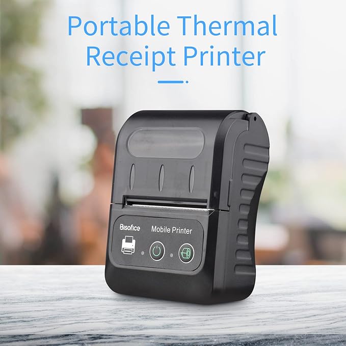 Portable 58mm Receipt Thermal Printer 2 inches Mini Mobile Pocket Printers with 6 Thermal Paper Roll USB&Wireless BT Connection Compatible with Windows/Android/iOS for Office Market