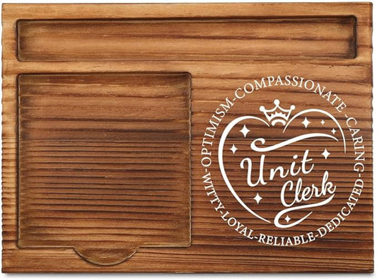THRXOBN Desk Organizer for Unit Clerks & Healthcare Professionals - Natural Wood with Slots for Notes, Pens, and Small Office Supplies – Practical & Elegant Workspace Solution,WSH22