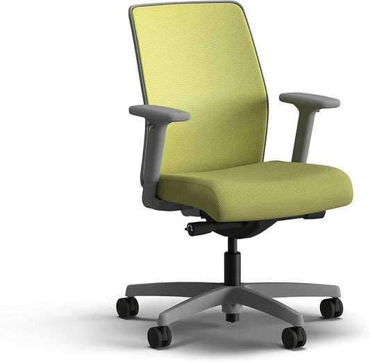 HON Ignition 2.0 Low Back Task Chair, Spectrum Mesh, Advanced Synchro-Tilt Control, Office Chair with Lumbar Support, Height and Width Adjustable Arms, Titanium Frame, Pear