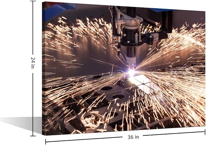 TUMOVO Industrial Machine Pictures for Office Wall Decor Large Wall Art Living Room Wall Art 1 Panels Canvas Prints Wall Art Modern Home Decor Canvas Frame Artwork Wall Hanging, 24" x36"
