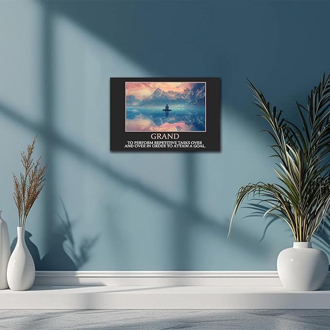 UZMKM - Office Wall Art, Motivational & Inspirational Quotes Canvas Wall Art for Home Office Wall Decor, Positive Quote Wall Decor, Company Words Poster Frame for Company Wall Decor 12x18 Inch