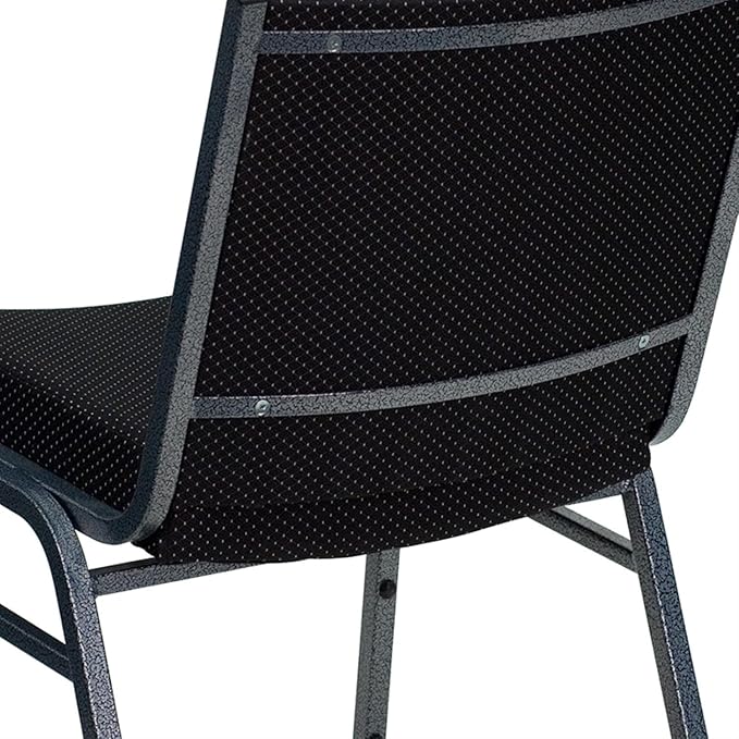 Flash Furniture HERCULES Series Heavy Duty Black Dot Fabric Stack Chair with Ganging Bracket
