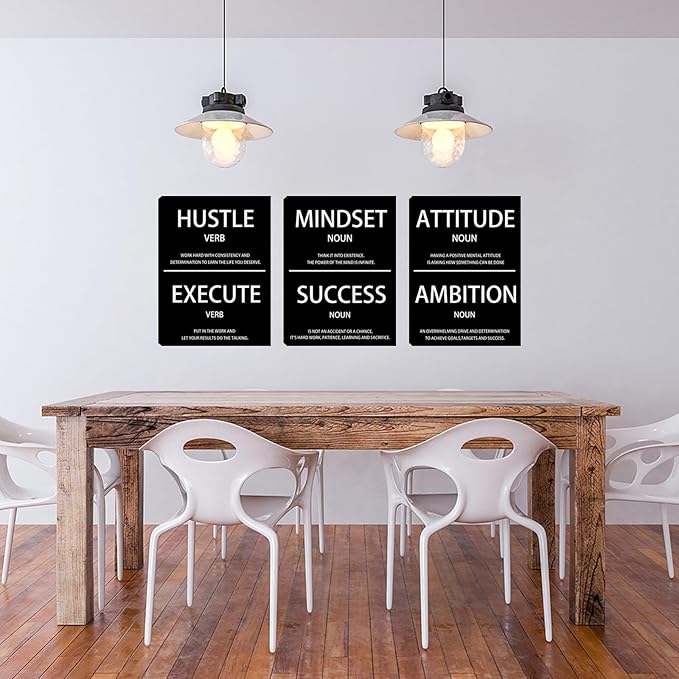 Halioyo 3 Pieces Motivational Wall Decor - 12 x 16 Inspirational Wall Art for Bedroom Living Room Motivational Posters Mindset Canvas Painting Picture Home Decoration Office Decor