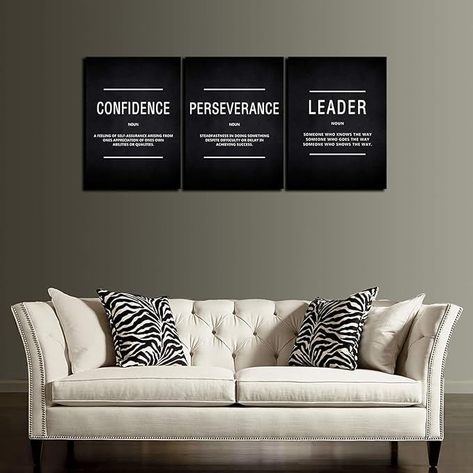 Inspirational Wall Art Office Decor Motivational Wall Art Canvas Prints Entrepreneur Bundle Set 3 Pieces Inspirational Grind Hustle Success Execution (72" W x 36"H, CPL)
