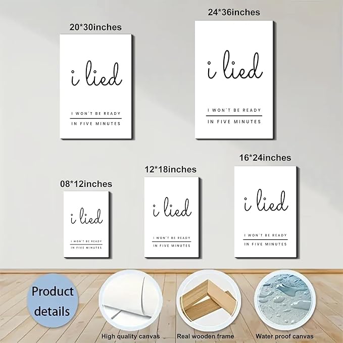 Inspirational Phrases Framed Canvas Wall Art Motivational Sayings Prints Wall Decor for Classroom Office Bedroom Living Room Gym Made in USA