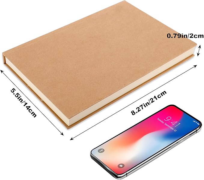 LABUK 4 Pack Blank Notebook Bulk, 120 Sheets Sketch Book 100gsm 5.6"x 8.3" Hardcover Sketchbook for Office School Travelers Gifts