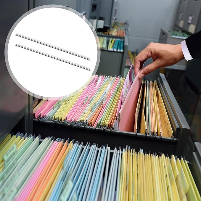 2 Pack Lateral File Bars File Cabinet Rails for 36" Wide Hanging File Folders Old Style Filing Cabinets Drawer Accessories