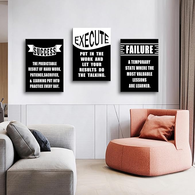Inspirational Wall Art Successful Entrepreneur Quotes Poster Printing 3 Pieces Always Remind Yourself Posters Print for Living Room Teens Room Gym Workplace Artwork Ready to Hang [60''W x 28''H]