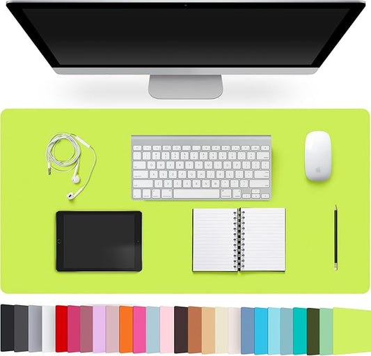 Leather Desk Pad Protector,Non-Slip Desk Pad,on-Slip PU Leather Large Mouse Pad,Easy Clean Desk Protecor Mat,Writing Pad for Office Work/Home/Decor(Kiwi Green, 31.5" x 15.7")