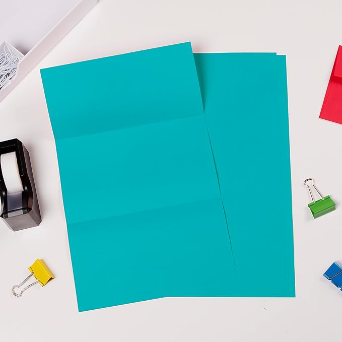 JAM PAPER Legal Colored 24lb Paper - 90 gsm - 8.5 x 14 - Sea Blue Recycled - 100 Sheets/Pack