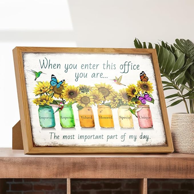 Inspirational Posters For Office 11x14 FRAMED - Inspirational Quotes Workplace Wall Decor - positive affirmation Home Office Decor - Teamwork Posters - Entrepreneur Gifts - Motivation Poster Print