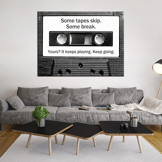 Inspirational Magnetic Tape Wall Art Motivational Entrepreneur Quotes Poster Print Positive Picture Artwork for Office Gym Men Women Growth Mindset Wall Decor Stretched and Framed [30''Wx 40''H]