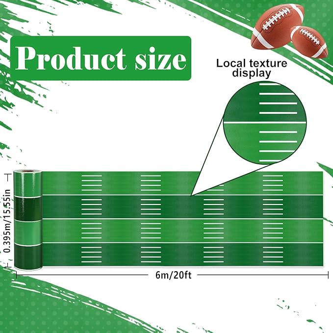 Football Bulletin Board Roll Reusable Waterproof Erasable Sport Theme Non-Woven Fabric Bulletin Board Fade Resistant Wrinkle Resistant Sports Poster for Classroom Decor Wrap Craft 15.55" x20ft