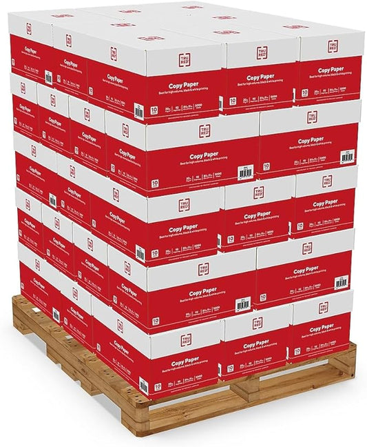 TRU RED™ Copy Paper, 8.5 x 11, 200,000 Sheets, White, 20 lbs., 92 Brightness, 400 Reams/Pallet