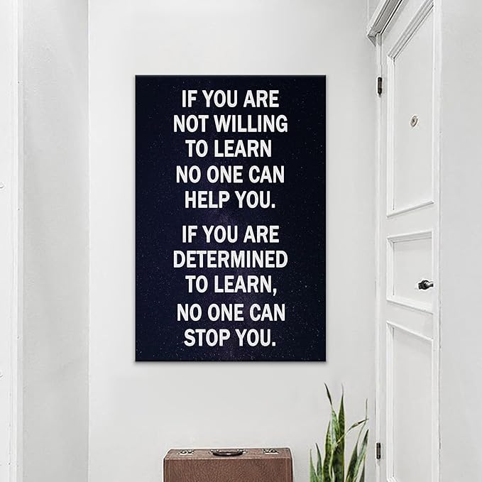 Inspirational Poster Wall Art Inspirational Entrepreneur Quotes Print on Framed Canvas Positive Theme Picture Artwork Wall Decor for Modern Home Living Room Hallway Office Ready to Hang [36''Wx24''H]