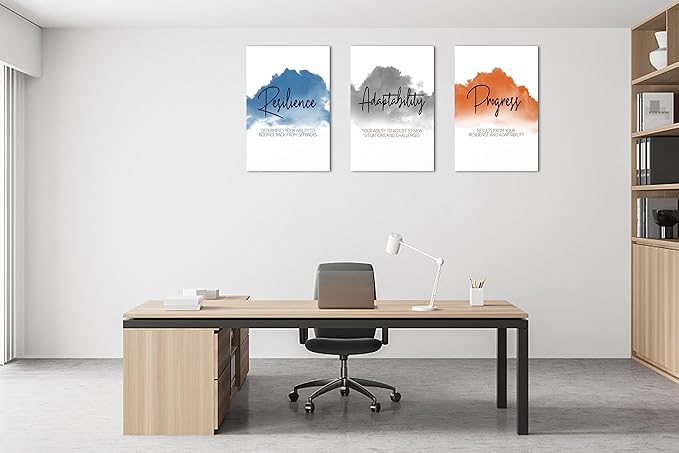 3 Piece Canvas Wall Art, Motivational Quotes Print Pictures for Office, Entrepreneur Poster Women Inspirational Framed Artwork Home Decor 16"x24" x 3 Pcs
