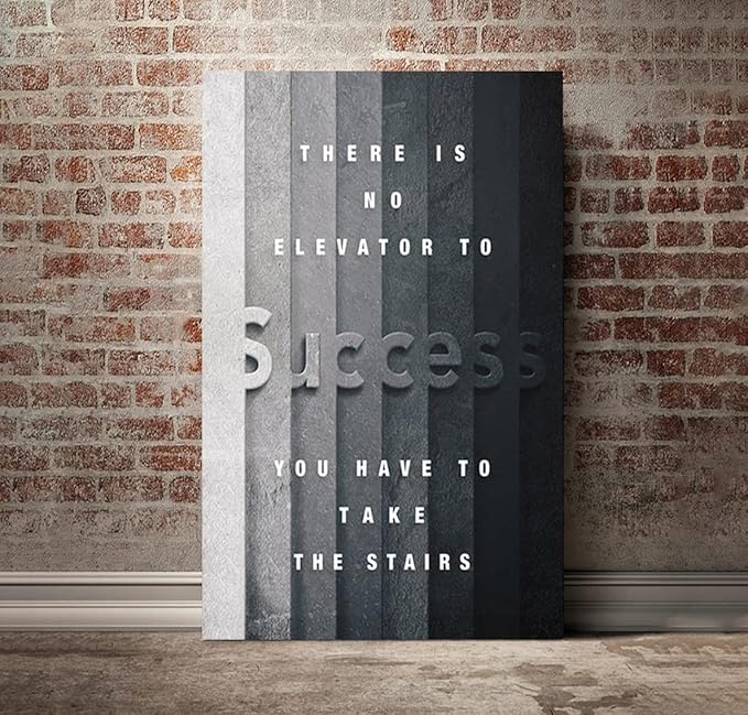 Success Motivational Wall Art Large Framed Inspirational Positive Quotes Wall Decor for Home Office School Gym Wall Decoration Stretched Great Gift of Motivation Ready to Hang -28" WX44 H