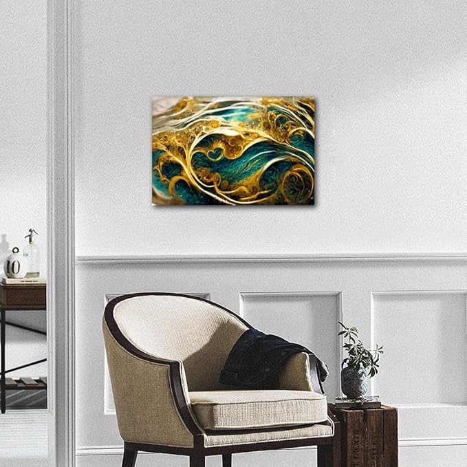 Canvas Wall Art for House Modern 1 Panel Abstract Canvas Decor Artwork Native Americans Living Room Bedroom Wall Decor Deep Sea and Soil Fluid Art Painting for Restaurant Store Wall Decor 18x12 in