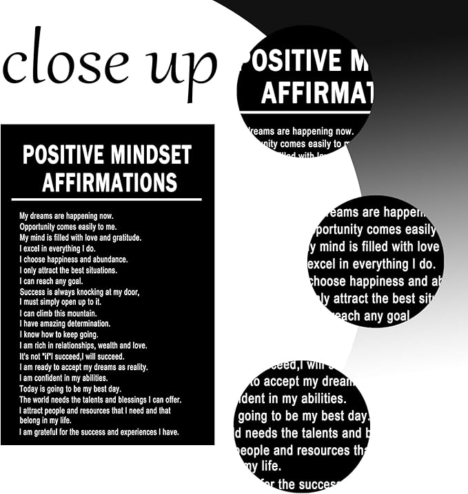 Motivational Canvas Wall Art Positive Mindset Affirmations Inspirational Entrepreneur Quotes Picture Poster Print for Office Bedroom Classroom Artwork Wall Decor Ready to Hang [12''Wx18''H]