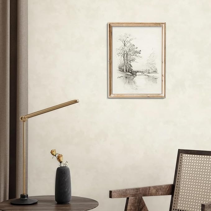 uniro Sketch Tree Canvas Wall Art Prints - Neutral Wall Art for Home Decor- Vintage Farmhouse Engrave Line Wall Art - Grey Neutral Sketch - Minimalist Mid Century French Country Room Decor (8" x 10"-UNFRAMED)
