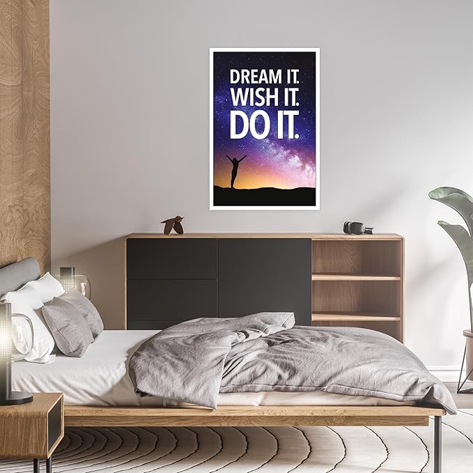 Funky Motivational Quotes Wall Art Trendy Motivational Dream It Wish It Do It Canvas Poster Work Motivation Hustle Inspiring Prints Painting For Office Living Room Wall Decor 8x12in Unframed