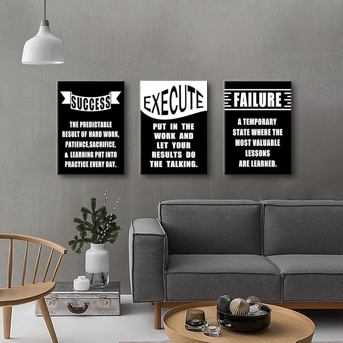 Inspirational Wall Art Successful Entrepreneur Quotes Poster Printing 3 Pieces Always Remind Yourself Posters Print for Living Room Teens Room Gym Workplace Artwork Ready to Hang [60''W x 28''H]