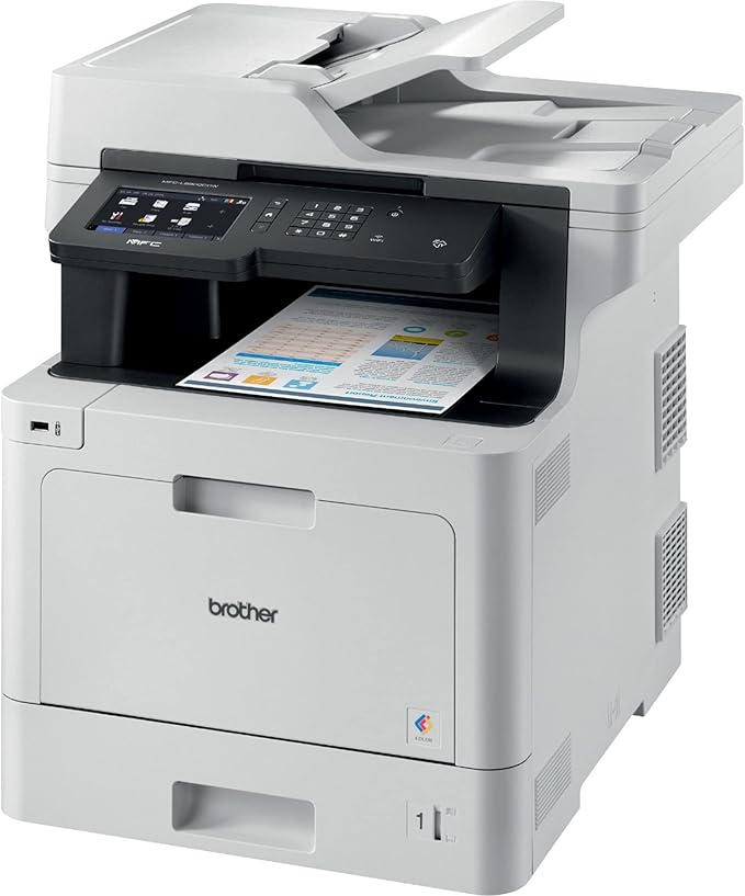 Brother MFC-L8900CDWA Wireless All-in-One Color Laser Printer for Office, Green - Print Copy Scan Fax - 33 ppm, 2400 x 600 dpi, 5" Touchscreen LED, Auto Duplex Printing, 70-Sheet ADF, Printer Cable